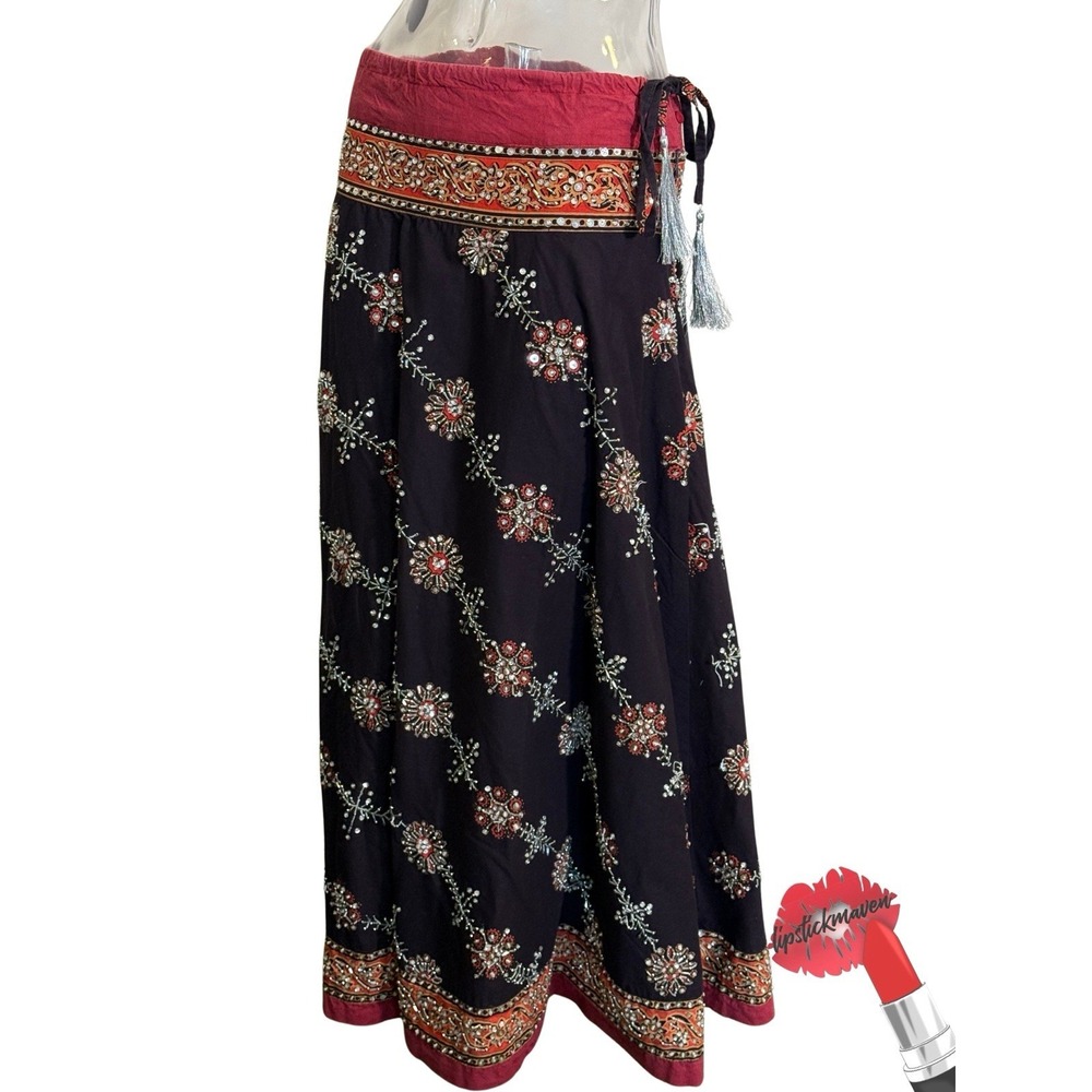 Soft Surroundings Skirt Womens Small Beaded Boho Fairy Maxi